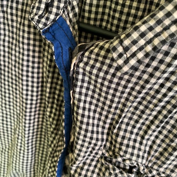 Chemistry Black and White Checkered Button-Down Cotton Shirt Summer | Size L - Picture 9 of 11